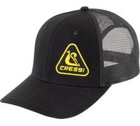 Cressi Trucker Cap Black/Yellow with Peaked, Sporty and Functional, Featuring Breathable Mesh Panels and PVC Back Closure, One Size Fits All Unisex