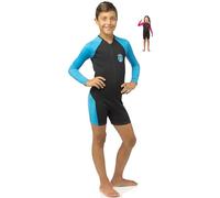 Cressi Unisex Child Little Shark Long Sleeve Children's Shorty Wetsuit - Premium Neoprene 2mm - Black/Blue, 7/8 Years