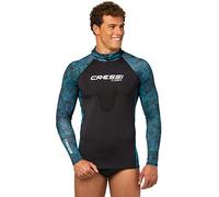 Cressi Unisex Cobia Hunter Rash Guard Hooded Water Sports Tee with sternum protection, Camo Blue, XL UK