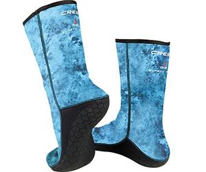 Cressi Unisex Hunter 3 mm neoprene socks for aquatic activities, Camo blue, S UK