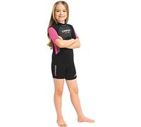Cressi Unisex Med X Junior 2.5mm Childrens Neoprene Shorty Wetsuit, Black Pink, 6 7 Years UK
