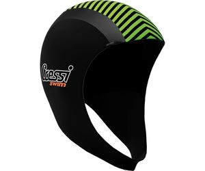Cressi Unisex's 2mm Protective Hood for Swimming/Snorkeling/Diving, Black/Lime, S/M, DG002397