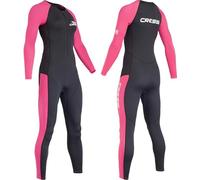CRESSI Wahoo Lady Monopiece Wetsuit Black/Pink 2mm L/4 - Women's One Piece Wetsuit in Soft Neoprene1.5/2mm and Elastane Perfect for Various Water Activities, Black/Pink, L/4