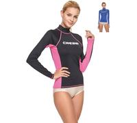 Cressi Womens Lady Long Sl Rash Guard, Black / Pink, XL EU