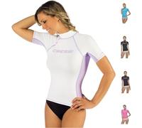 Cressi Women's Lycra Skin Short Sleeve Rash Guard UV Sun Protection 50+, White, L/4