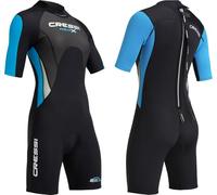 Cressi Women's Med X Lady Cressi Women s Neoprene Shorty Wetsuit Black Turquoise Small Size 2, Black/Light Blue/Grey, UK