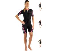 Cressi Women's Shortie High Stretch Neoprene Wetsuit 2.5mm, Black/Pink, XL/5