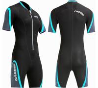 Cressi Women's Shortie Wetsuit, Black/Aquamarine, X-Large/Size 5/54