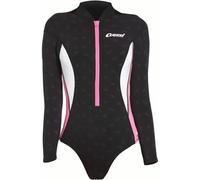 Cressi Women's Termico Lady 2mm One-Piece Swimsuit Long Sleeves Woman in High Stretch Neoprene, Black/Pink/White, M