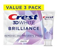 Crest 3D White Brilliance Bright Mint Teeth Whitening Toothpaste, 4.3 oz Pack of 3, 100% More Surface Stain Removal, 24 Hour Active Stain Prevention, Whiter Teeth in 3 Days