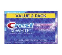 Crest 3D White Whitening Toothpaste, Radiant Mint, 3.5 Ounce (Pack of 2)