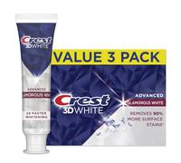 Crest 3D Whitening Toothpaste, White, Advanced Glamorous White, 3 Ounces, Pack of 3