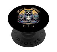 Crested Butte CO Abstract Bear Chill Zen Yoga Design PopSockets Adhesive PopGrip