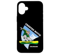 Crested Butte Mountain Colorado Snowboarding Snowboarder Kid Case for iPhone 16 Plus