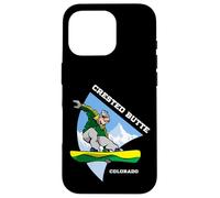 Crested Butte Mountain Colorado Snowboarding Snowboarder Kid Case for iPhone 16 Pro