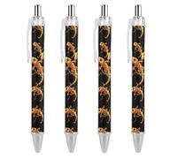 Crested Gecko Ballpoint Pen Retractable Roller 0.5mm Fine Pens Smooth Writing for Office 4 PCS AS PIC 3