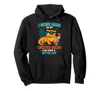 Crested Gecko Cocktail I Work Hard So My Crested Gecko Can Pullover Hoodie