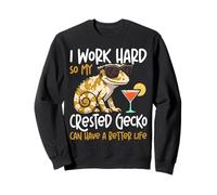 Crested Gecko Cocktail I Work Hard So My Crested Gecko Can Sweatshirt