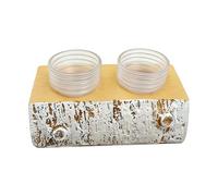 Crested Gecko Feeding Ledge,Removable Resin Food Dish - Double Bowl Gecko Tank Accessories - for Lizard Crabs Turtle Spider Snake Bearded Dragon Frogs Centipede