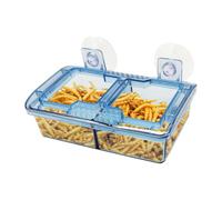Crested Gecko Feeding Ledge With Suction Cup Bowl double Tray For Bearded