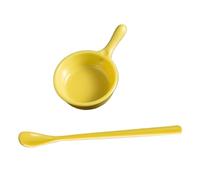 Crested Gecko Food Dish Set - PP Feeding Bowl 8.5 x 5.5 x 3 cm With 16 x 1.5 cm Spoon Yellow Or Green - Mini Feeding Cup For Crested Geckos Leopard Geckos Hermit Crabs Tarantulas Isopods And Small