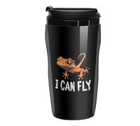 Crested Gecko I Can Fly Cute Coffee Cup Travel Mug with Leakproof Lid Double Wall Tumbler Water Bottle 250ml
