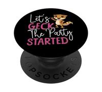 Crested Gecko Let's Geck The Party Started PopSockets Adhesive PopGrip