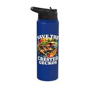 Crested Gecko Pet Lizard Save The Crested Gecko Stainless Steel Insulated Water Bottle
