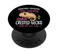 Crested Gecko Sometimes I Question My Sanity But My Crested PopSockets Adhesive PopGrip