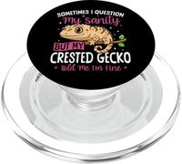 Crested Gecko Sometimes I Question My Sanity But My Crested PopSockets PopGrip for MagSafe