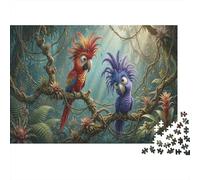 Crested Parrots Jigsaw Puzzle for Game 1000 Pieces Tropical Rainforest Jungle Beginners Puzzle Starters Anxiety Relief Secret Santa Gift 38x26cm/1000pcs