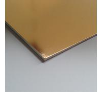 CrestGlass 2mm Gold Mirror Hips Safety Mirror A3 Sheet 420 x 297 - High Impact Polystyrene Sheet Plastic Safety Mirror