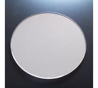 CrestGlass 95mm Round Circle Mirror Disc - Silver Circular Acrylic Mirror Round Wall Safety Wedding Table Centre Stand Mirror