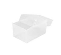 CrestGlass x10 Clear Plastic Business Card Boxes 95mm x 60mm x 70mm - Holds up to 250 Cards Per Box - Transparent Craft Storage Playing Boxes Holder