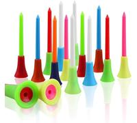 CRESTGOLF 50pcs Golf Tees Plastic Rubber Cushion Top Long Tees Durable Mixed Colors or White-Blue Plastic Golf Tee with Rubber Head, Golf Practicing Tees for Golfer (83 B01G8GFEHI)