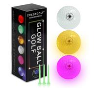 Crestgolf Glow in The Dark Golf Balls - Light Activated 3-Color LED Night Balls- with Storage Bag - Fun Golfing Gift for Men and Women