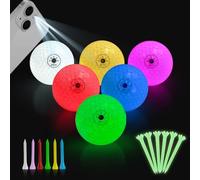 Crestgolf Glow in The Dark Golf Balls - Turn On &Off with Flashlight Light Up LED Night Balls- with 12 Golf Tees and Storage Bag - for Men Kids Women