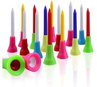 CRESTGOLF Golf Tees 2 3/4 inches Plastic Rubber Cushion Top Long Tees Durable Mixed Colors Plastic Golf Tee with Rubber Head,Golf Practicing Tees for Golfer 70MM 50pcs