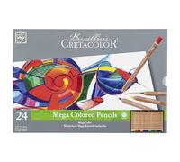 CRETACOLOR Megacolor Colouring Pencils, Artist's Sticks, Extra Thick for Large Areas (Pack of 24)