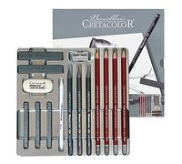 Cretacolor Silver Box Graphite Drawing Set, Graphite Drawing Set, 15 Pieces, for Beginners and Professionals