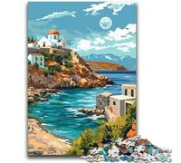 Crete Coastal Landscape Puzzles for Teenagers Teens 1000pc Puzzle, Suitable for Ages 14 And Up Toy Wall Decor Birthday And Unique Gifts 1000pcs(50x75cm)