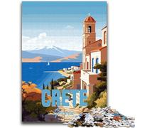 Crete Greece 1000 Piece Jigsaw Puzzles for Adults, Educational Games DIY Toys with Matching Poster And Trivia Sheet for Age 14+ 1000pcs(26x38cm)