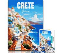 Crete Greece 1000 Piece Jigsaw Puzzles for Teenagers,Learning Educational Toy for Is Ideal As A Gift for The Whole Family 38x26cm
