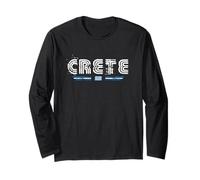 Crete Greece 70s 80s Retro Type Graphic Long Sleeve T-Shirt