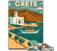 Crete Greece Puzzles for Adults And Teenagers, Pattern Assembly Deal As Gifts for The Whole Family Suitable for And 14 1000pcs(26x38cm)