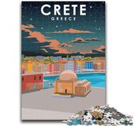 Crete Greece Travel Art Jigsaws Puzzles 1000 Pieces for Adults Gifts, Challenging Difficult Deal As Gifts for The Whole Family 1000pcs(50x75cm)