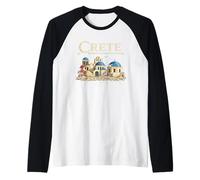 Crete Greece Village Island Travel Pride Design Raglan Baseball Tee