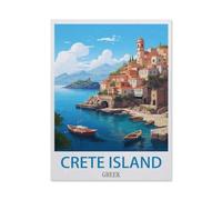 Crete Island Greek Vintage Travel Poster，Jigsaws Puzzles 1500 Pieces Teens Kids Jigsaw Entertainment Toys Brain Challenge Puzzle57x87cm-DD31