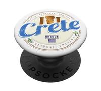 Crete island in Greece retro vintage vacation souvenir PopSockets Adhesive PopGrip