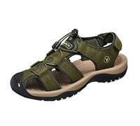 Crete Mens Sandals - Durable Shoes, Sturdy Grip, Cushioned Footbed, Neoprene Lined, Hook & Loop Straps Beach Shoes - For Travel, Walking